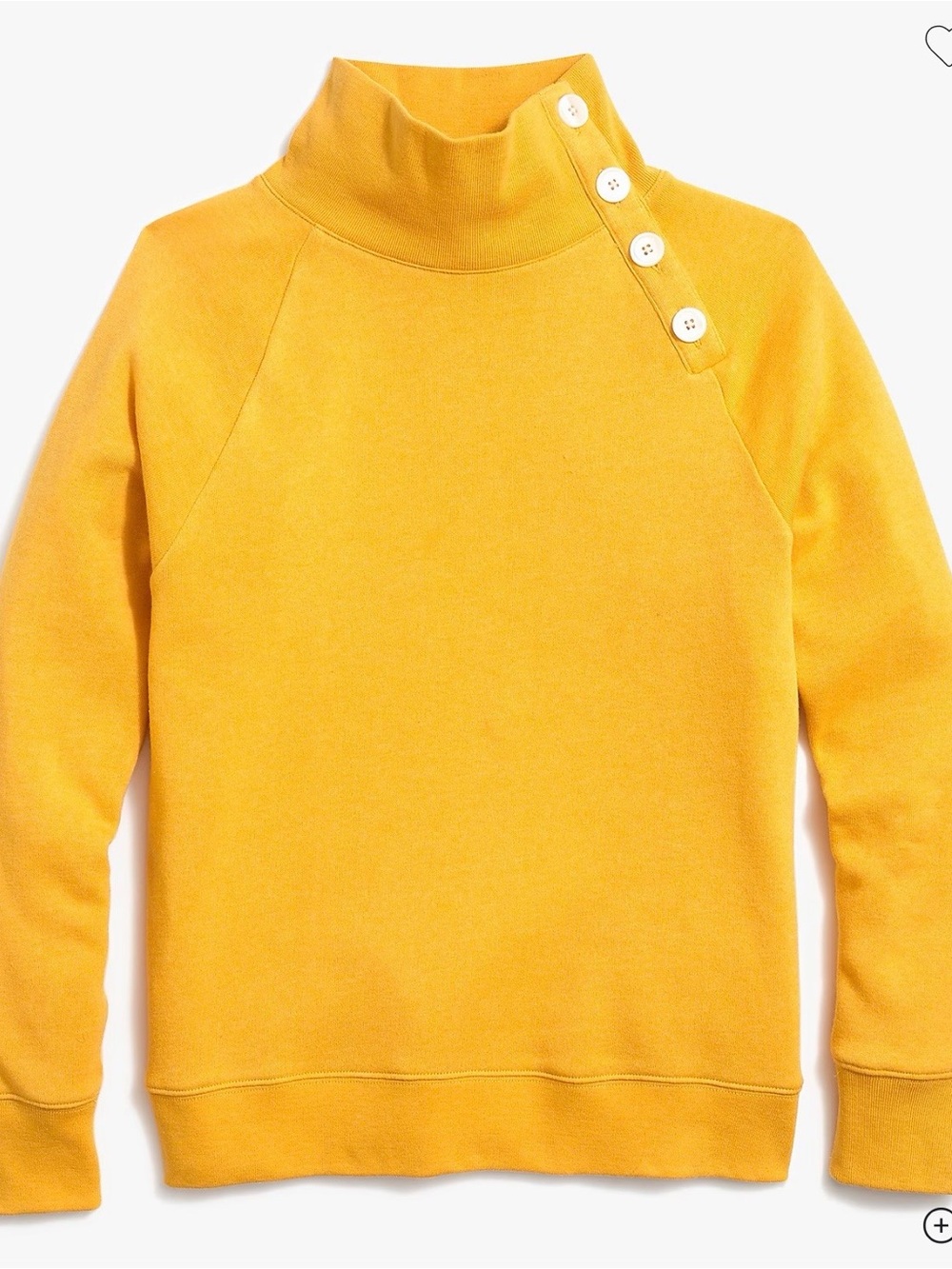 J.Crew Wide button-collar pullover sweatshirt in cloudspun fleece Size M NWOT
